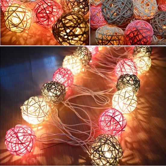 Mixed Color Rattan Balls Light