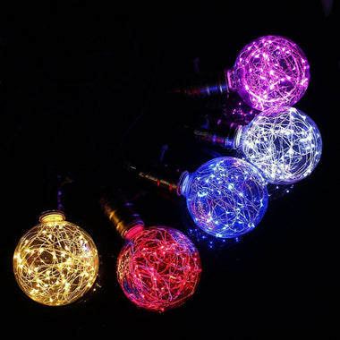 Bulb Star Lamp String Retro Glass