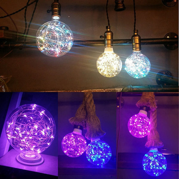 Bulb Star Lamp String Retro Glass