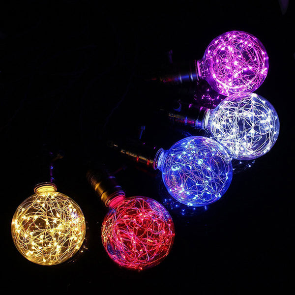 Bulb Star Lamp String Retro Glass